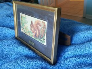 J&J CASH FRAMED WOVEN SILK EMBROIDERY of a RED SQUIRREL - 2
