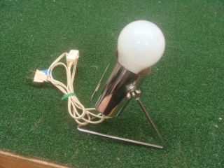 Vintage Small Retro Mid Century Modern Atomic Mcm Chrome Metal Lamp Adjustable