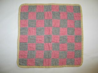 Charming Antique Patchwork Doll Quilt - Hand Made 13 1/4 " X 13 1/2 "