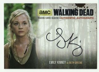 Emily Kinney As Beth Greene The Walking Dead S4 Part 1 Silver Foil Auto /75 Ek2