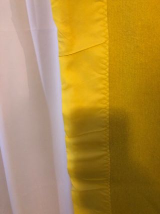 Vintage Faribo Wool Blanket 92”x102” Blanket.  Yellow w/Satin Trim Minnesota USA 3