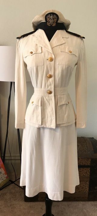Ww2 Navy Nurse White Summer Uniform Womens Nnc Rare