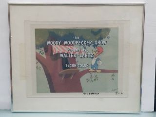 Walter Lantz Woody Woodpecker Show Cartoon Production Film Title Cel Paint On