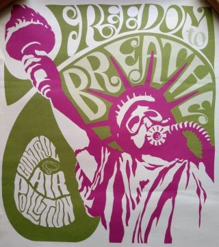 Us Freedom To Breathe Air Pollution Poster 1960s Gas Mask Statue Of Liberty