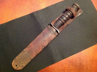 Wwii Blade Dated 1943 Utica M3 Trench Knife Milsco M6 Scabbard Relic