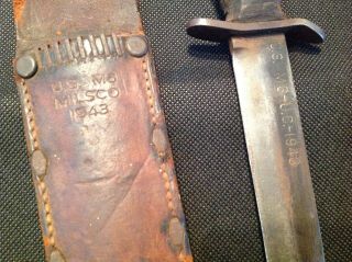 WWII Blade Dated 1943 Utica M3 Trench Knife Milsco M6 Scabbard Relic 3