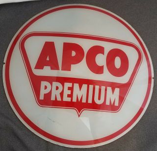 Apco Premium Gas Pump Globe Lens Nos Glass 13.  5 "