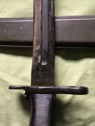Rare Wwii Us Army M1 Garand Oneida Limited Ol 16 " Bayonet Dated 1942