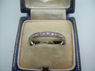 Antique Art Deco Platinum & Natural Diamond Full Eternity Ring Size R.