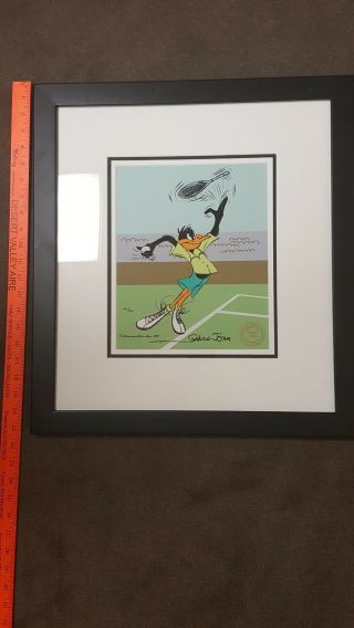 Daffy Duck Playing Tennis Chuck Jones Signed Animation Cel With