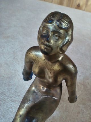 Frankart Art Deco Nude Woman Metal Sculpture Figurine Gold Tone