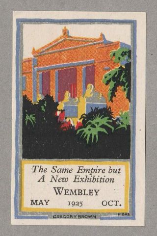 Poster Stamp British Empire Exhibition Wembley Stadium 1925 Uk Colonial History