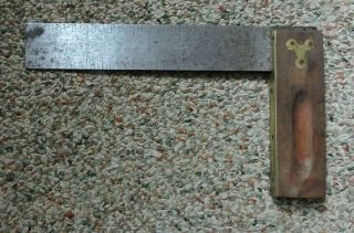 Vintage 8 " Stanley No.  12ts Try Square,  Wood & Brass,  Usa Made