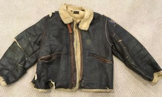 Wwii Us Army Air Force Leather D - 1 Bomber Jacket Shearling Sheep Skin M