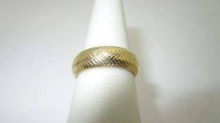 Vintage Solid 14k Gold Custom Finish Designer Wedding Band | Size 7 R491