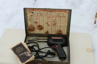 Vintage Weller Soldering Kit In Metal Box With Book Collectible Tool Old Tools