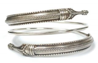 1960s Vintage David Andersen Saga Sterling Silver Viking Coiled Bangle Bracelet