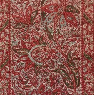 19th Century Victorian Woven Wool Paisley Shawl Fragment 123