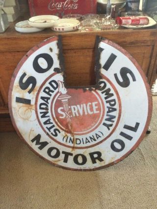 Rough Early Standard Oil Co.  Iso = Vis Motor Oil 30 " Dsp Sign