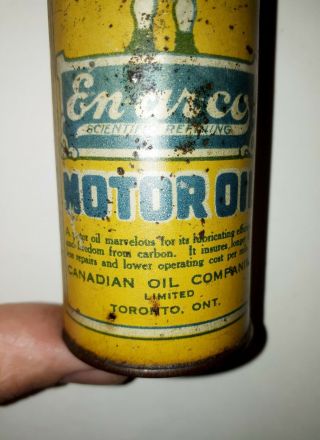Canadian 1930s Enarco Oil Can Canadian Oil Companies Oiler White Rose Oil