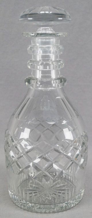 Early 20th Century Georgian Style Anglo Irish Clear Cut Crystal Decanter