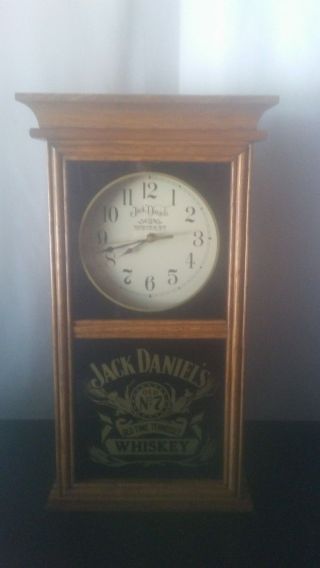 Jack Daniels " Old No.  7 " Tennessee Whiskey Oak Wall Clock 19 " X 11 " X 3.  5” Rare