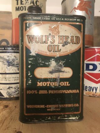 Early Wolfs Head 1/4 Gallon Oil Can