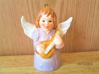 Vintage 1977 Goebel West Germany Porcelain Christmas Angel Bell Playing Music