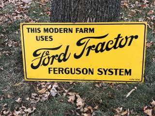 Vintage Ford Ferguson Tractor System Masonite Farm Sign