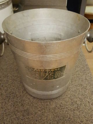 Old Vintage Piper Champagne Ice Bucket Cooler Made In France Bar Vogalu