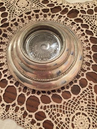 Set Of 3 Vintage Wine Bottle Etched Glass Coasters Reads Sterling By Lahren?