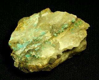 Turquoise Glassy Crystals On Quartz Fine Minerals Lynch Station,  Virginia