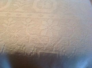 Vintage White Hobnail Full Sz Cotton Bedspread 2