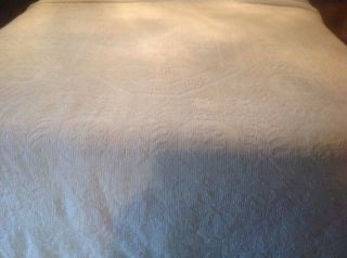 Vintage White Hobnail Full Sz Cotton Bedspread 3