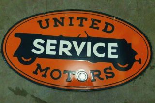Porcelain United Service Motor Enamel Sign Size 20 X 36 Inch Double Sided
