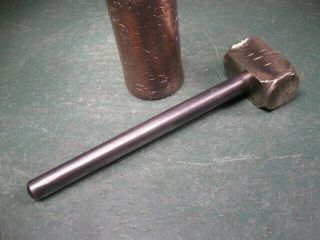 OLD VINTAGE TOOLS JEWELER ' S MACHINIST SMALL HAMMER W/ ANVIL BRASS / LEAD 3