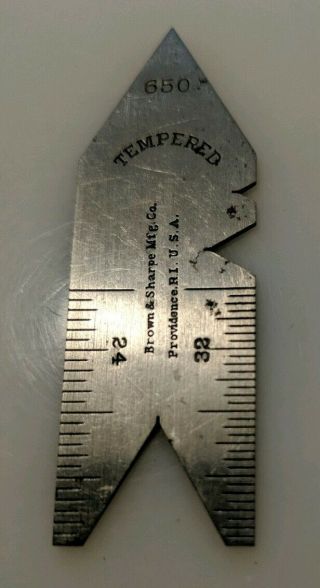 Brown & Sharpe No.  650 Tempered Center Finder Thread Gage Machinist Tool - Mill