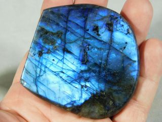 A Gold and BLUE Flash on This Polished Standing Labradorite 144gr e 3
