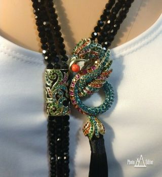 Heidi Daus Mythical Mystique Dragon Tassel Necklace Ret: $430.  95
