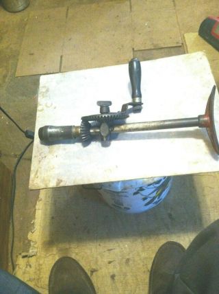 Antique Auger Breast Drill 2 - Mfg Millers Falls Co.  Mass.  U.  S.  A Pat.  12 1887