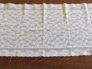 Vintage Antique Creamy White French Alencon Lace Runner 40 " X12 "