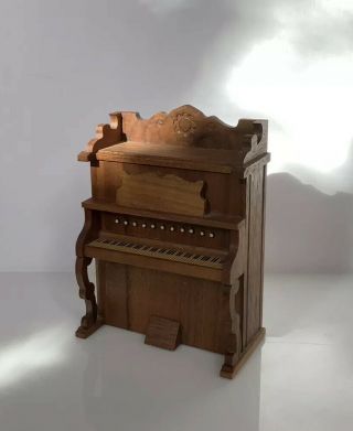 Music Box Upright Piano Plays Grace Vintage Wooden Wood