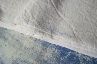 French Vintage Linen Sheet King Size Cream Metis Linen Ladder 118x87 " C93