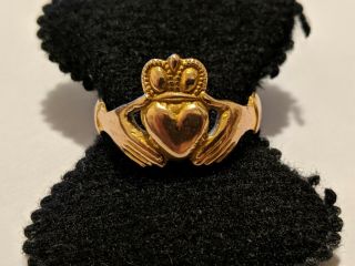 Vintage Claddagh Ring 14k Yellow Gold Ring Size 10 Signed J.  M.  Co Dublin Ireland