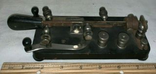 Antique Signal Electric Menominee Mi Telegraph Key Cast Iron Base Jan 24 1929