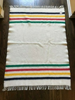 Vintage Hudson Bay Caribou Throw Blanket 100 Wool - 57 " X 42 "