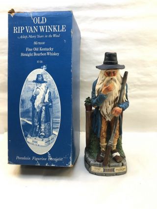Vintage 1977 Old Rip Van Winkle Bourbon Whiskey Decanter Empty