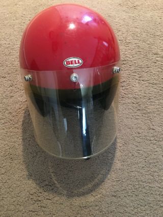 Vintage Bell Red Open Face R - T Rt Motorcycle Helmet Size 7 5/8 Vintage Toptex