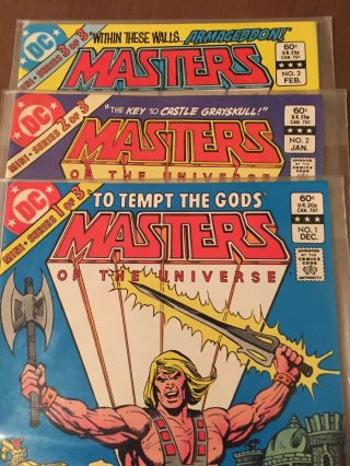 Masters Of The Universe 1 2 3 (complete Mini - Series 1 - 3) Dc Comics 1982 He - Man