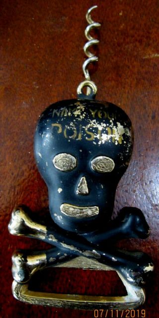 Ep - Rare 1960s Georges Briard Name Your Poison Skull & Crossbones Bottle Opener